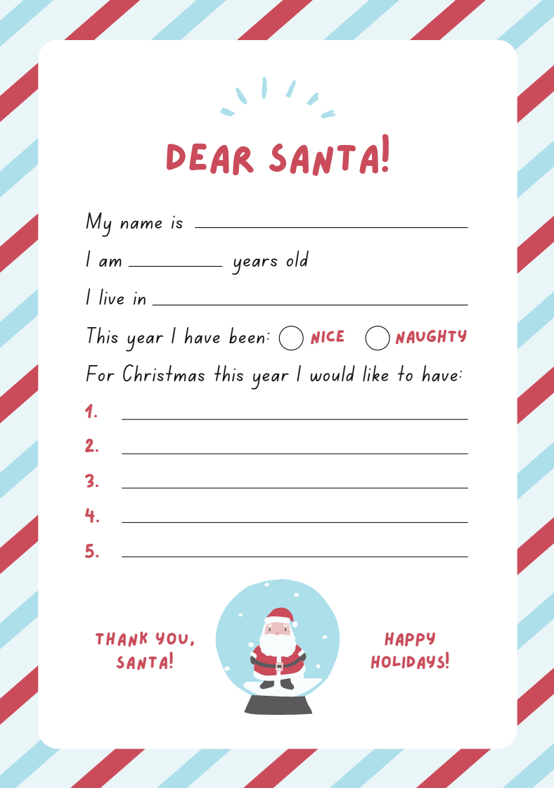 Preview of Christmas Wish List Letter to Santa